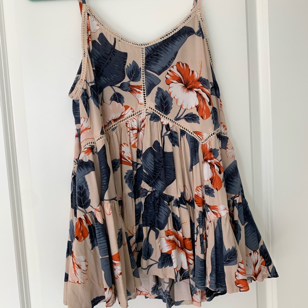 Floral fabrik spaghetti strap top